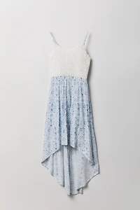 Girls Crochet High-Low Dress