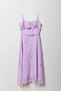 Girls Chiffon Cold Shoulder Maxi Wrap Dress