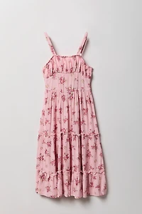 Girls Smocked Tiered Dress