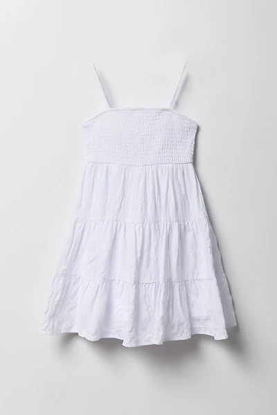 Robe volantée smockée en chiffon pour fille