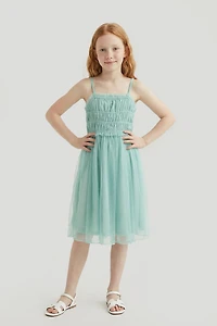 Girls Smocked Tulle Dress