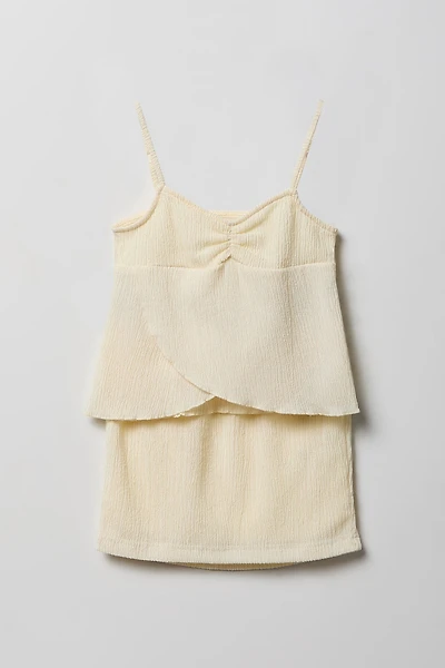 Girls Textured Tank & Skirt Set