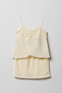 Girls Textured Tank & Skirt Set