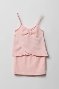 Ensemble avec débardeur texturé et jupe pour fille