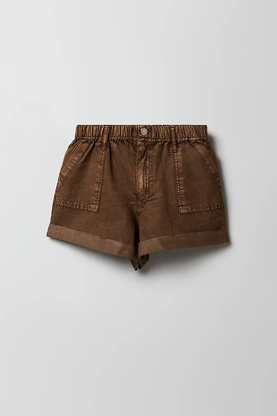 Elastic Waist Denim Short