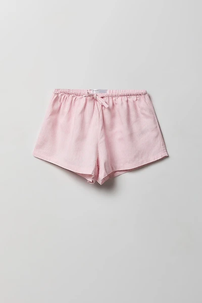Girls Linen-Blend Pinstriped Short