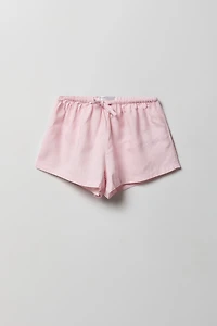 Girls Linen-Blend Pinstriped Short