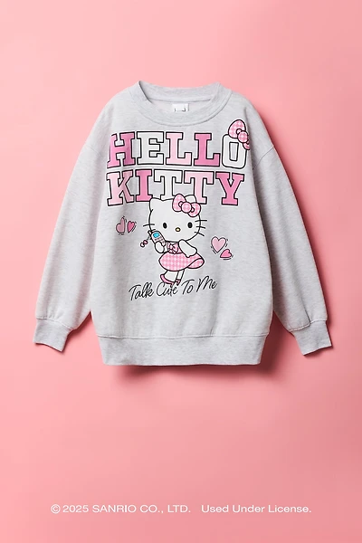 Hello Kitty® Girls Flock Print Fleece Sweatshirt