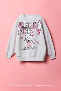 Hello Kitty® Girls Flock Print Fleece Sweatshirt