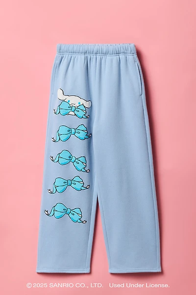 Cinnamoroll™ Girls Puff Print Wide Leg Fleece Sweatpant