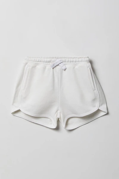 Short en tissu bouclé de luxe avec ourlet arrondi pour fille