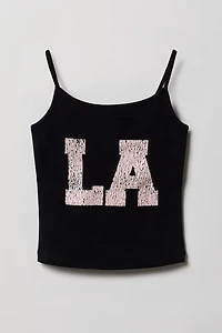 Girls Graphic Ribbed Cami