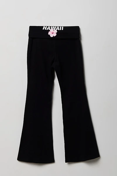 Girls Ribbed Foldover Flare Pant