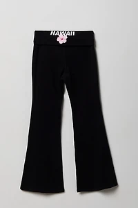Girls Ribbed Foldover Flare Pant