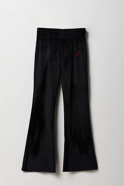 Pantalon à jambe évasée en velours pour fille