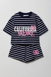 Ensemble Active avec t-shirt carré et short pour fille