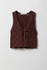 Girls Crochet Self-Tie Vest