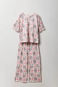 Ensemble avec t-shirt à imprimé Marie et pantalon pour fille