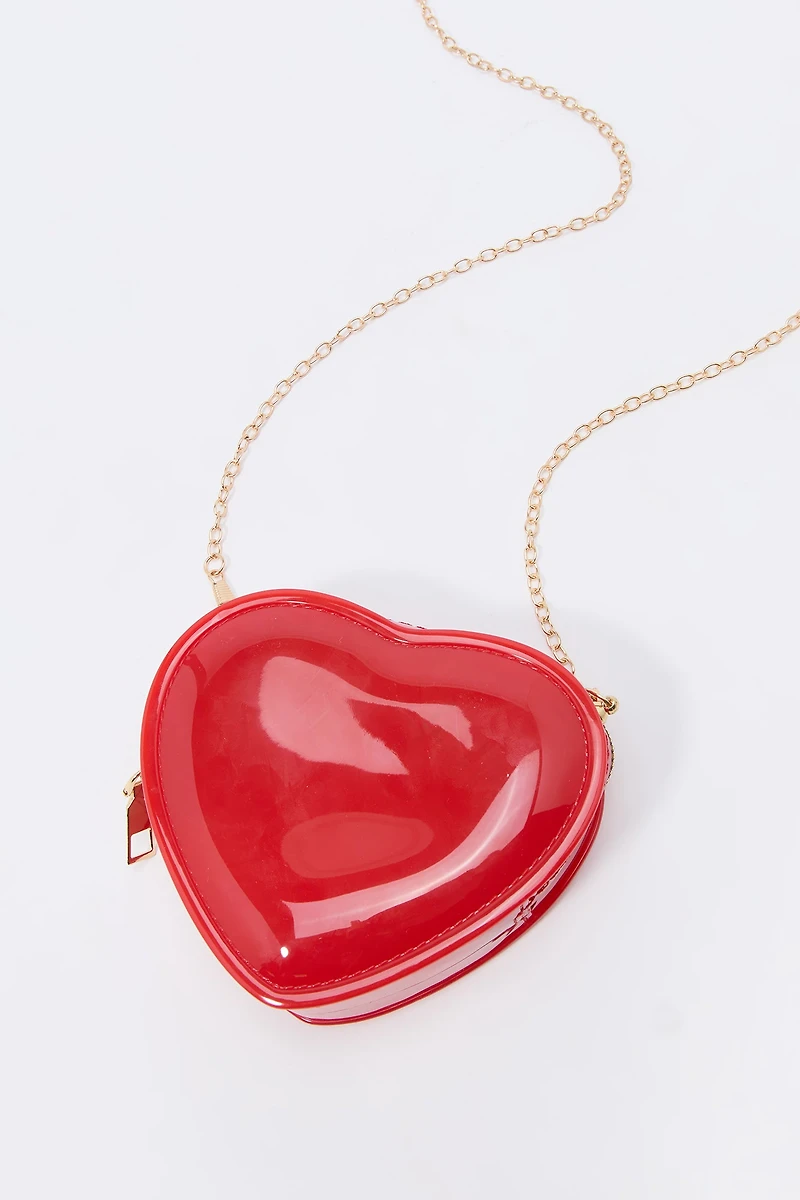 Girls Heart Shaped Crossbody Purse