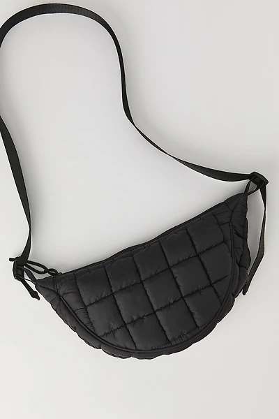 Girls Nylon Quilted Half Moon Bag