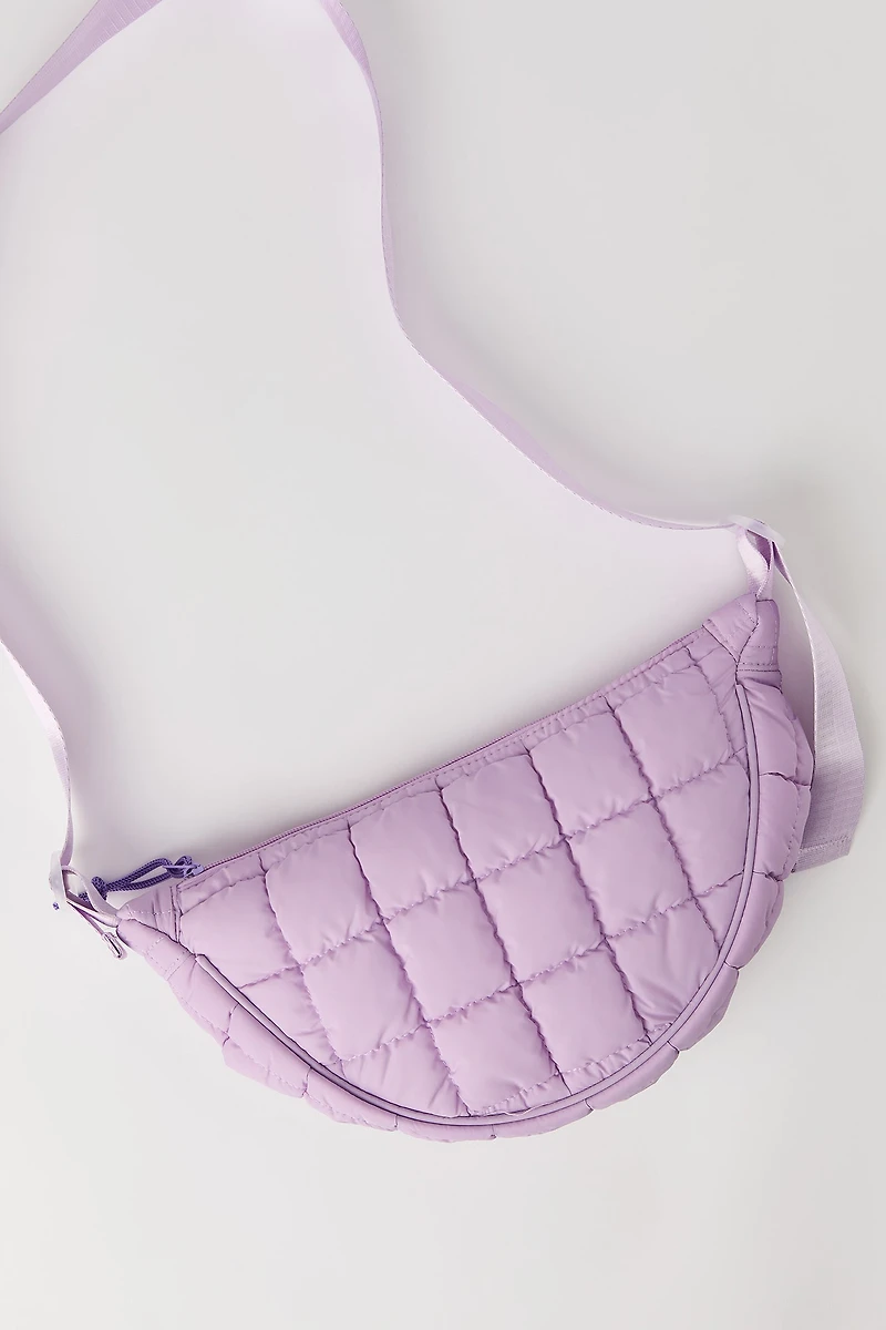 Sac demi-lune matelassé en nylon pour fille