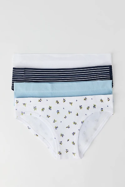 Culotte bikini côtelée sans couture pour fille (Lot de 4)