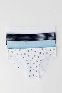 Culotte bikini côtelée sans couture pour fille (Lot de 4)