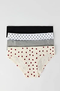 Girls Seamless Ribbed Bikini Underwear (4 Pack)