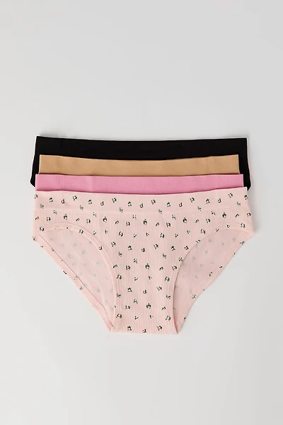 Girls Seamless Ribbed Underwear (4 Pack