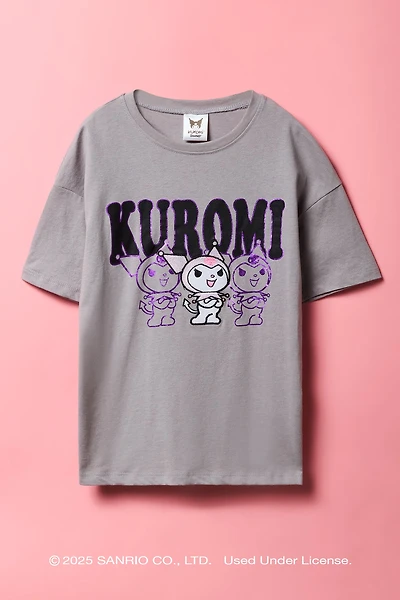 Kuromi™ Girls Embroidered Oversized T-Shirt