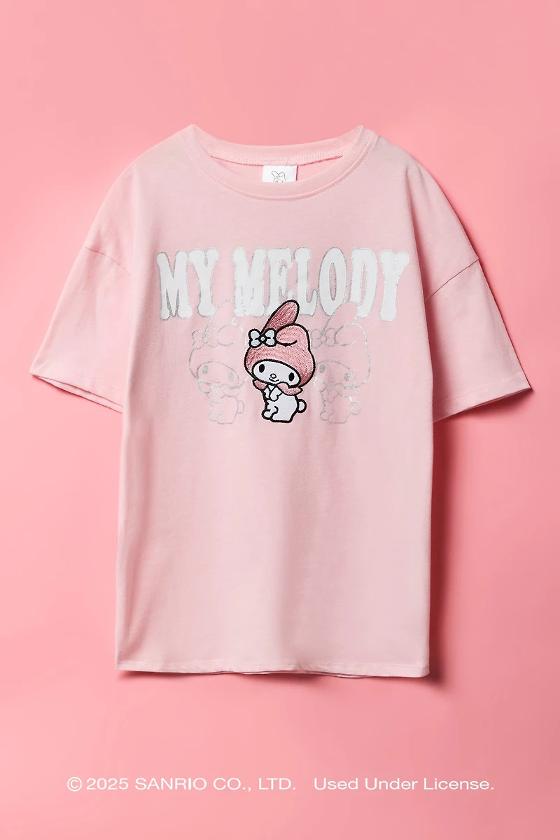 My Melody™ Girls Embroidered Oversized T-Shirt