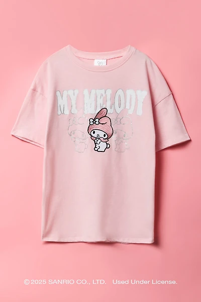 My Melody™ Girls Embroidered Oversized T-Shirt