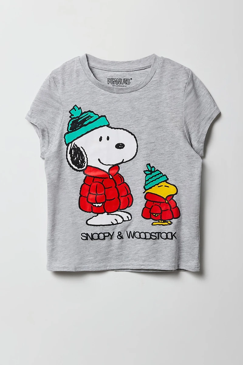 Girls Peanuts Snoopy Puff Print T-Shirt