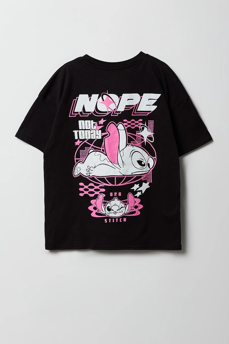 Girls Oversized Stitch Graphic T-Shirt