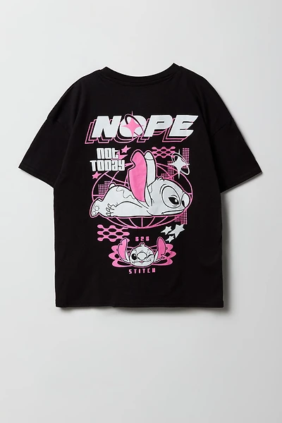Girls Oversized Stitch Graphic T-Shirt
