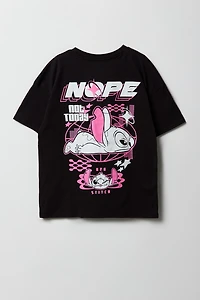 Girls Oversized Stitch Graphic T-Shirt