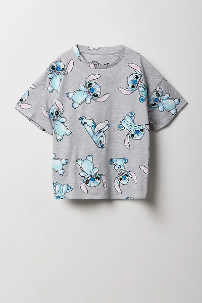 Girls Stitch Printed Oversized T-Shirt