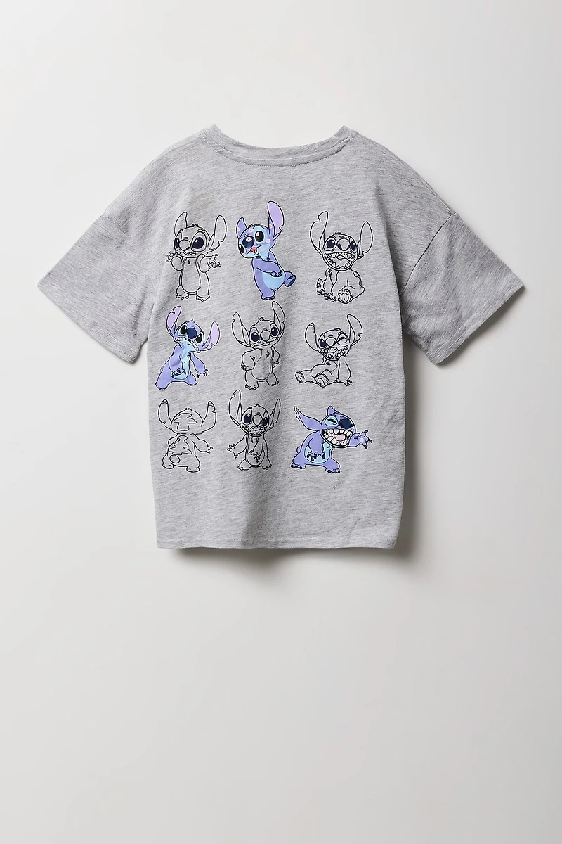 Girls Stitch Graphic Oversized T-Shirt