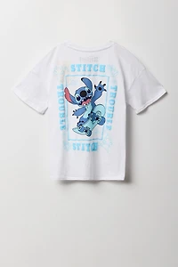 Girls Stitch Puff Print & Graphic Oversized T-Shirt