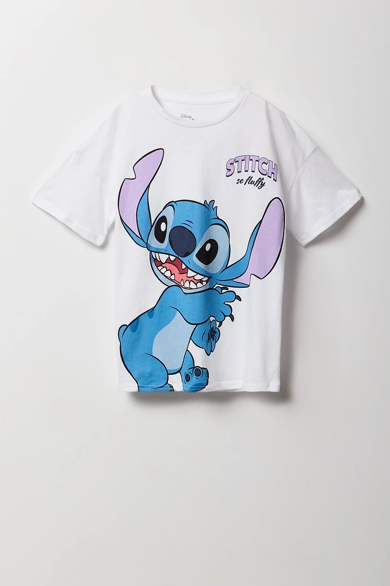 Girls Stitch Puff So Fluffy Graphic Oversized T-Shirt