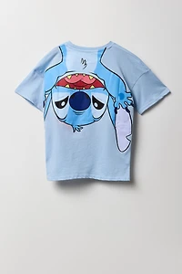 Girls Stitch Drip Graphic Oversized T-Shirt