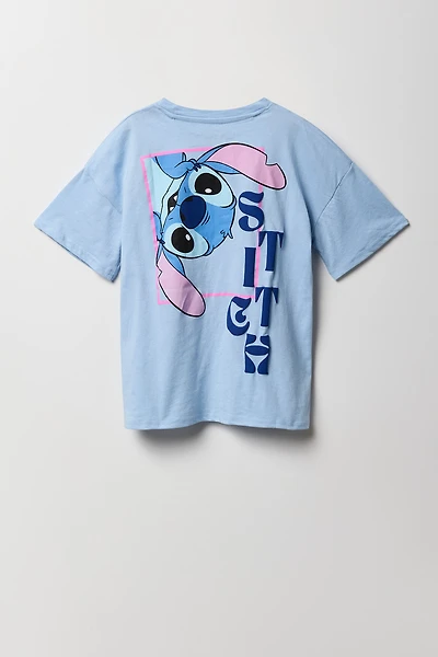 Girls Stitch Puff Print Oversized T-Shirt