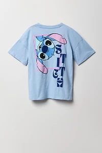 Girls Stitch Puff Print Oversized T-Shirt