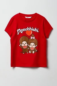 T-shirt à imprimé Monchichi pour filles