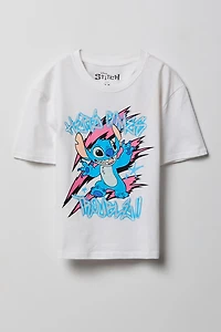 Girls Stitch Graphic Rhinestone T-Shirt