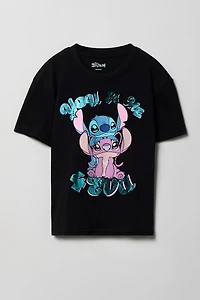Girls Stitch & Angel Graphic T-Shirt