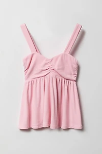 Girls Ribbed Fit and Flare Tank