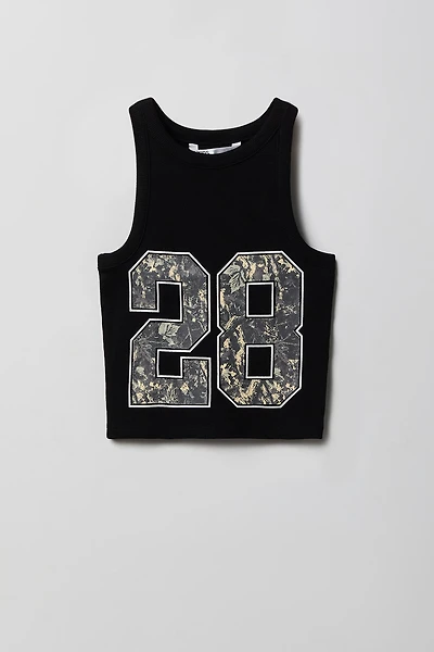 Girls Graphic Ribbed Tank
