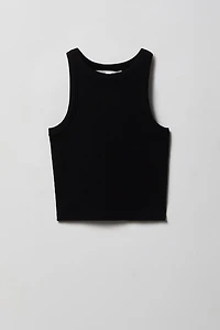 Girls Ribbed High Neck Tank