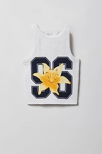 Girls Graphic Ribbed High Neck Tank